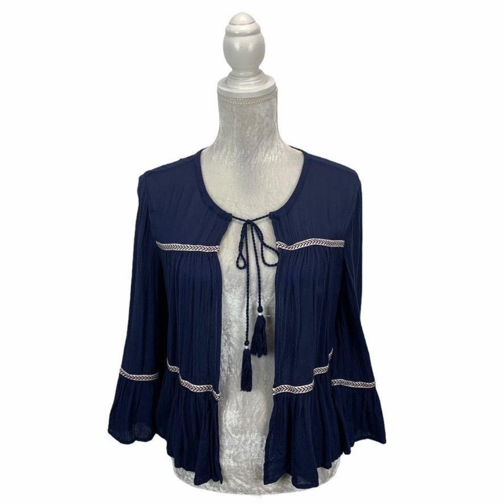 Aerie Viscose Cardigan/Bed Jacket Tassel Tie Front